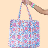 Jaipur Bloom Zipper Tote Bag