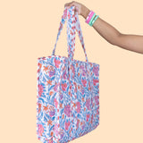 Jaipur Bloom Zipper Tote Bag