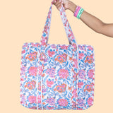 Jaipur Bloom Zipper Tote Bag