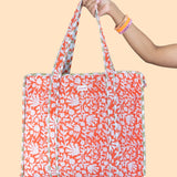 Kesariya Zipper Tote Bag