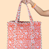 Kesariya Zipper Tote Bag